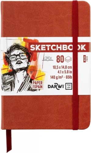 Szkicownik A6 140g terakotowy, Darwi