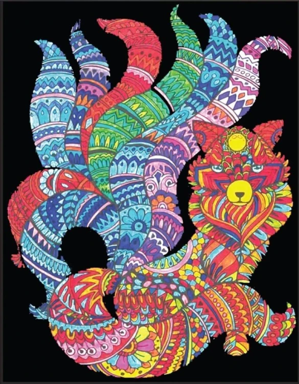 Kolorowanka welwetowa 47x35cm Kitsune Lis...