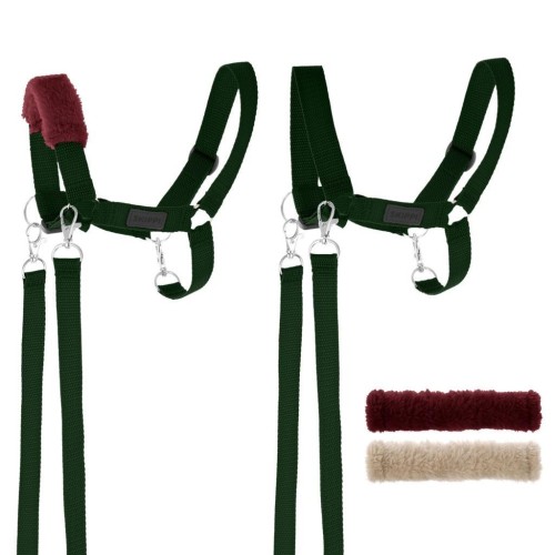 Kantar dla Hobby Horse wodze + futerka zielony