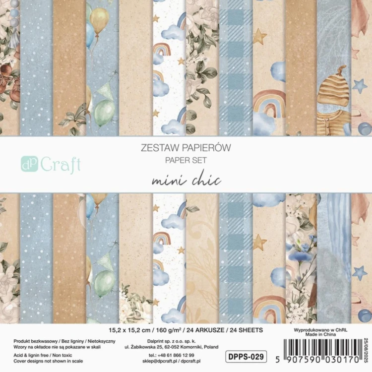 Zestaw papierów mini chic 15,2x15,2cm 24 kartki