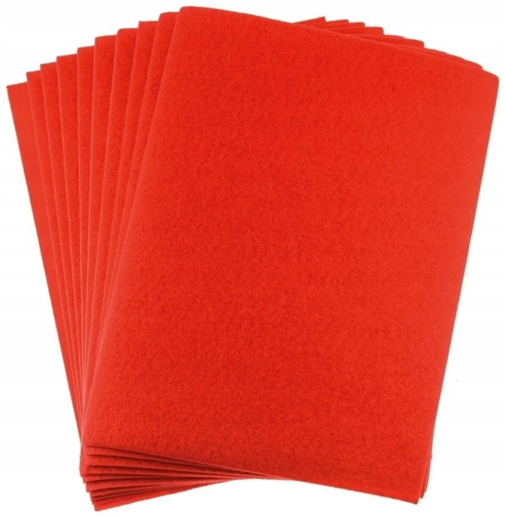 Filc A4 czerwony 2mm 10szt, Brewis