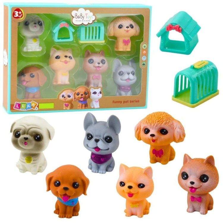Zestaw figurek piesków 6szt, Leantoys