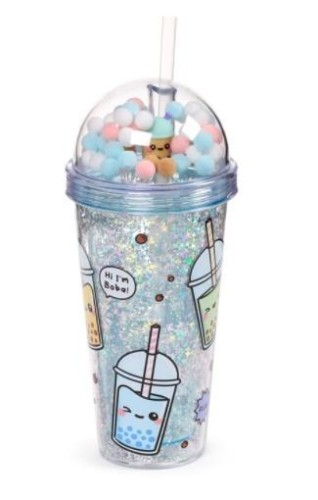 Kubek ze słomką i zawieszkami Bubble Tea, Puckator