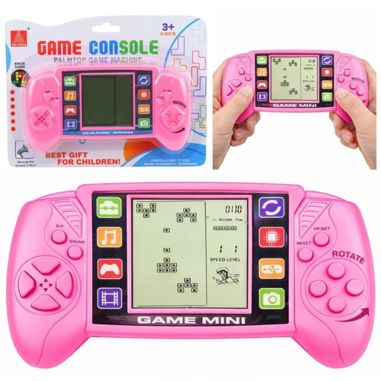 Gra elektroniczna konsola tetris różowa, Leantoys