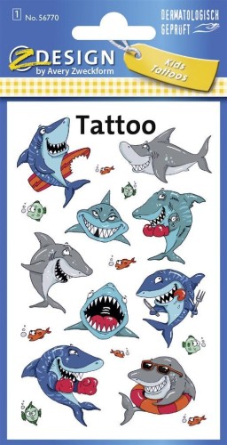 Tatuaże dla dzieci - Rekiny, Zdesign