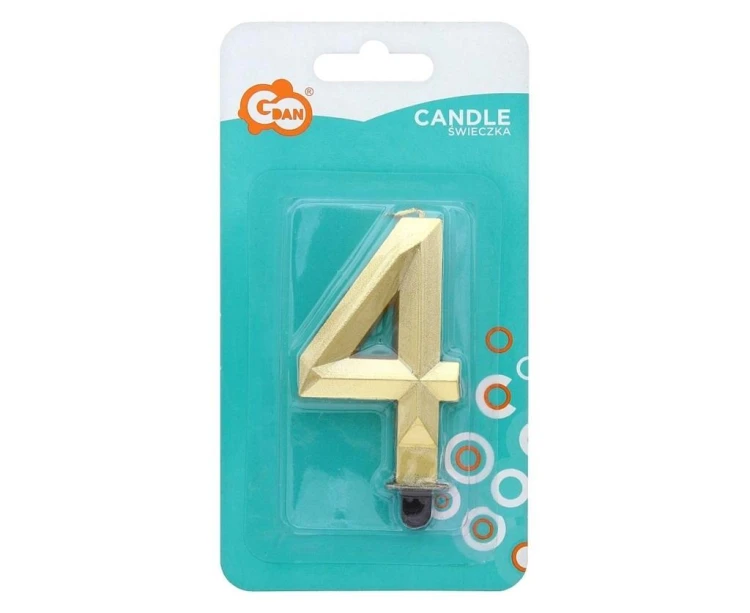 Świeczka Cyfra 4 Diament 7.6cm
