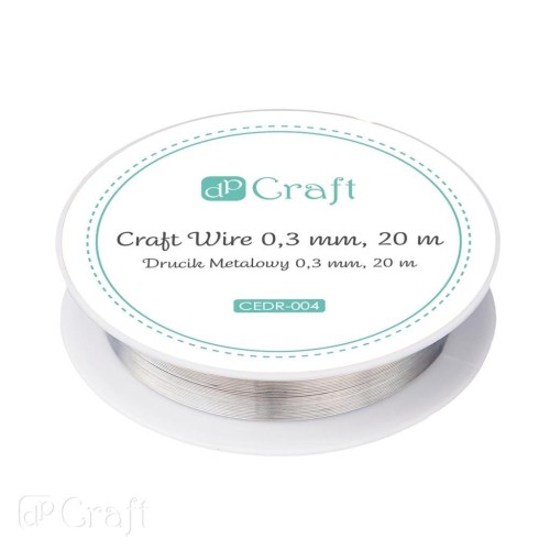 Drucik metalowy srebrny 0,3mm 20m, Dalprint