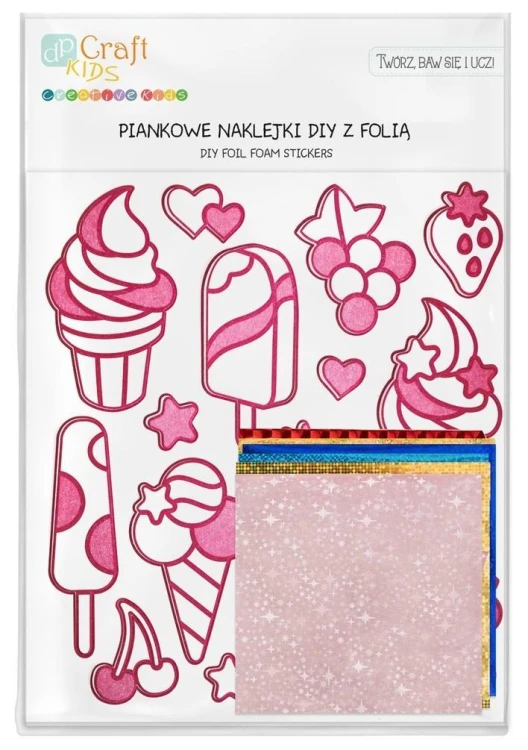 Naklejki z pianki lody 16szt, Dalprint
