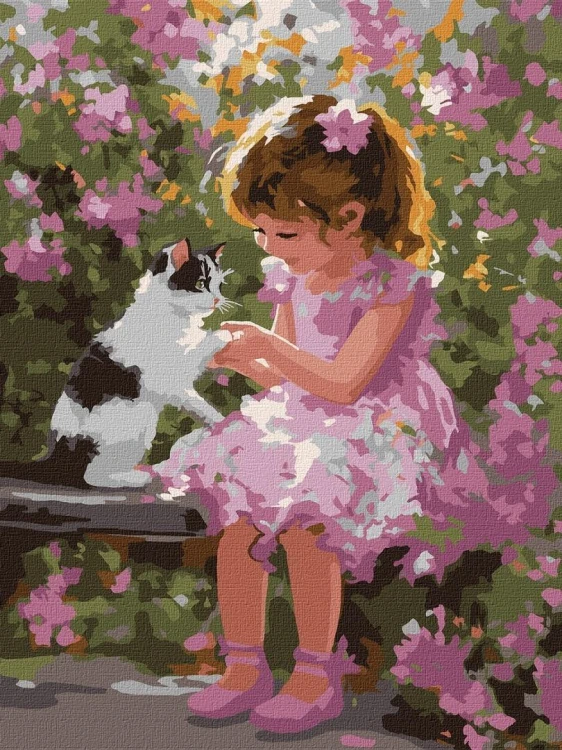 Malowanie po numerach - Zabawy z kotkiem 30x40cm