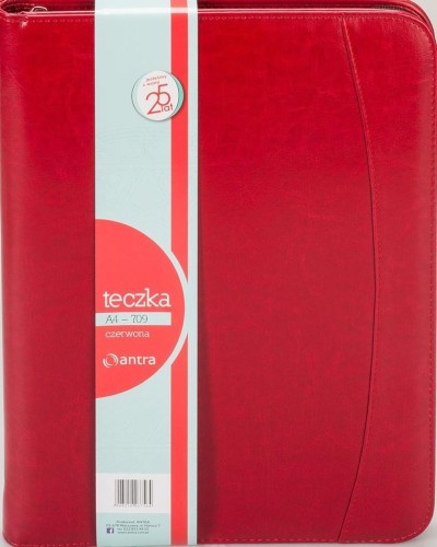 Teczka A4 709 czerwona na suwak, Antra