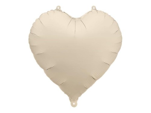 Balon foliowy Serce 45cm jasny beż