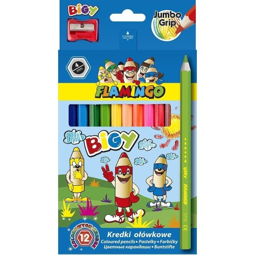 Kredki ołówkowe Jumbo Bigy 12 kolorów, Titanum