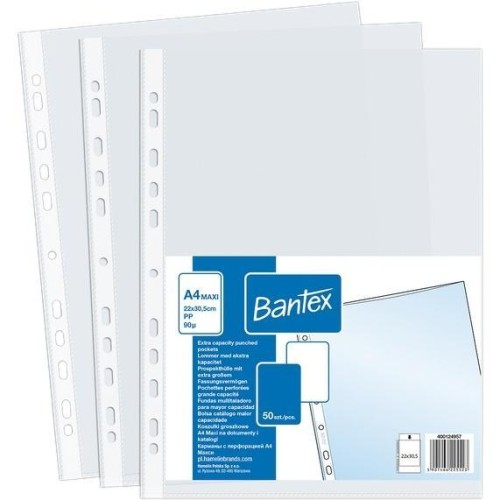 Koszulka groszkowa A4+ PP 50szt, Bantex