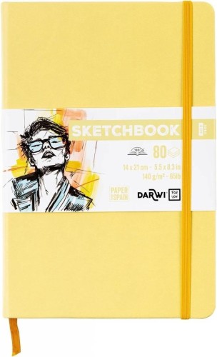 Szkicownik 14x21cm 140g bladożółty, Darwi