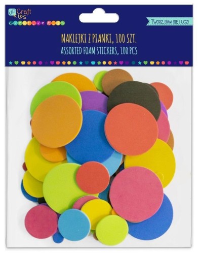 Naklejki z pianki koła 100szt, Dalprint
