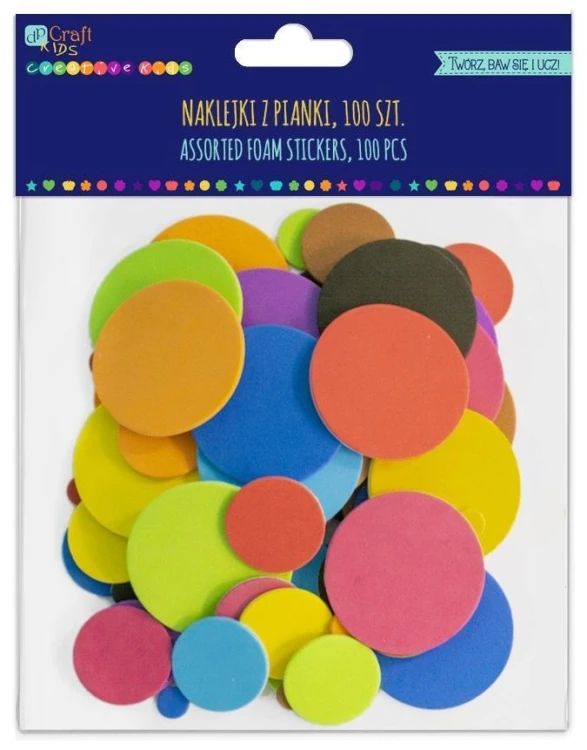 Naklejki z pianki koła 100szt, Dalprint