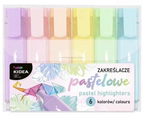 Zakreślacze pastelowe 6 kolorów KIDEA, DERFORM