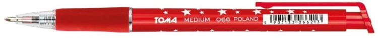 Długopisy w gwiazdki czerwony 1,0mm (30szt), TOMA