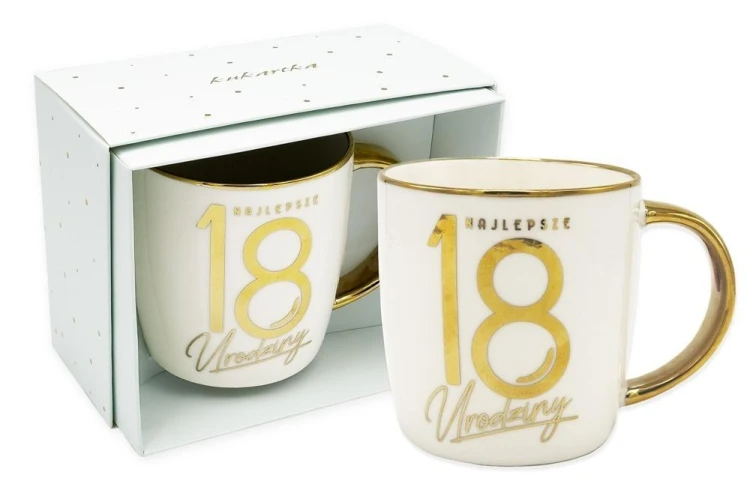 Kubek Elite Urodziny 18 niebieski, Kukartka