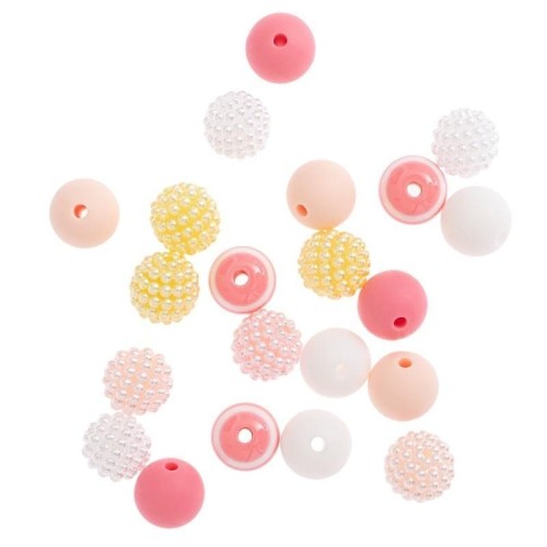 Koraliki 12mm Cotton candy 21szt, Dalprint dpCraft