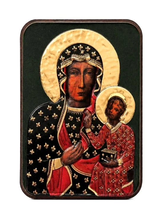 Ikona srebrna Matka Boża Częstochowska 10,7x15cm