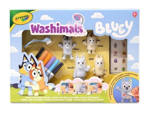 Figurki zmywalne do malowania Bluey 4szt, Crayola