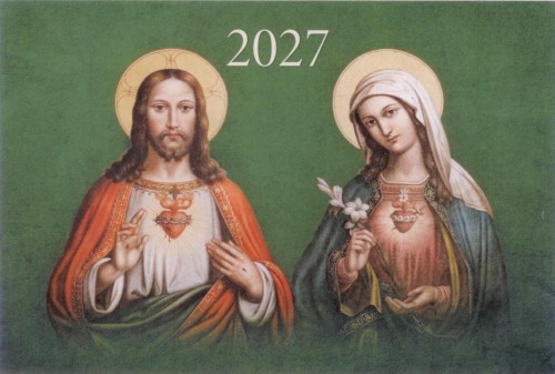Kalendarz 2027 trójdzielny Serce Jezusa...
