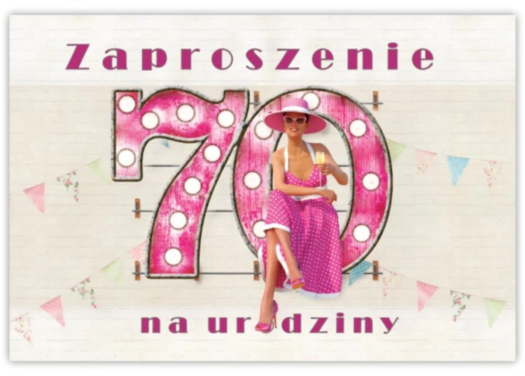 Zaproszenie Urodziny 70 (10szt)