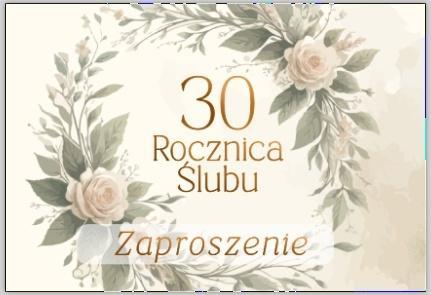 Zaproszenie Rocznica ślubu 30 (10szt)
