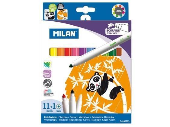 Flamastry wymazywalne 11 kolorów+1 MILAN, MILAN