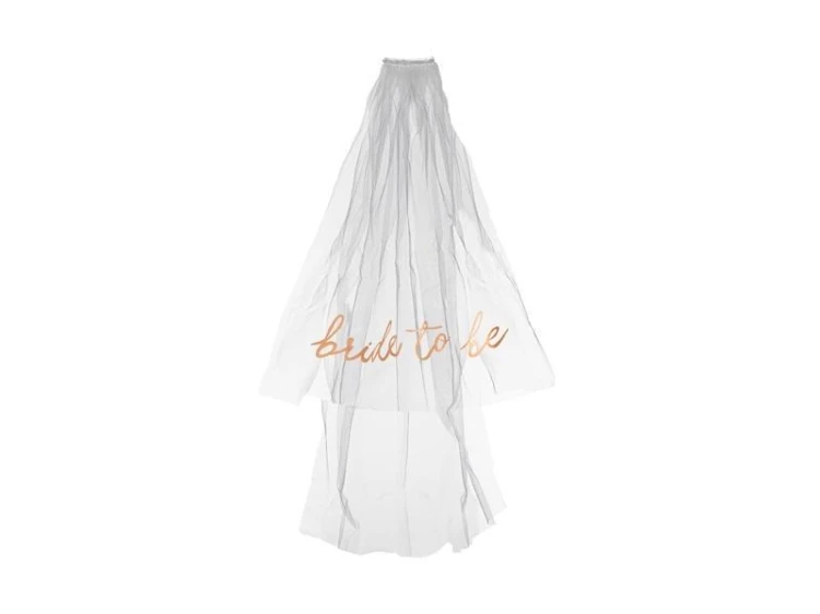 Welon z napisem Bride to be biały 63cm