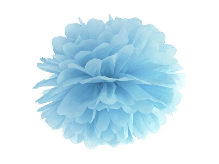 Pompon bibułowy niebieski 25cm