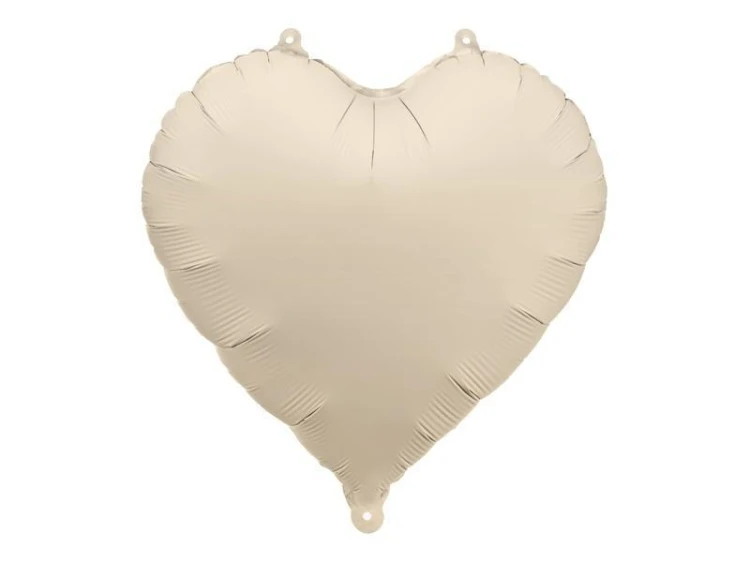 Balon foliowy Serce 45cm jasny beż