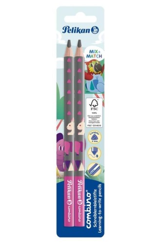 Ołówek Combino pink 2szt, PELIKAN