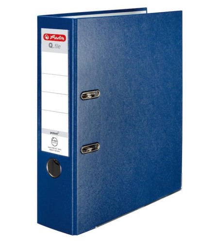 Segregator A4 8cm PP niebieski Q file, HERLITZ