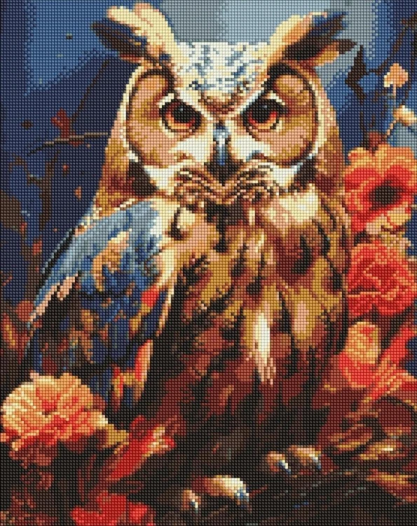 Diamentowa mozaika - Leśna sowa 40x50cm, Ideyka