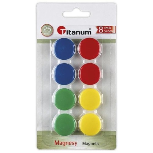 Magnesy do tablic 25 mm 8szt, Titanum