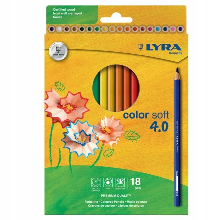 Kredki Color Soft 4.0 Hangable 18 kolorów, Lyra