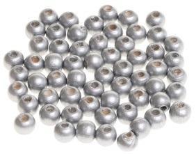 Koraliki drewniane do nawlekania srebrne 10mm 60sz