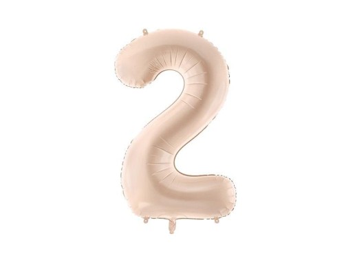 Balon foliowy cyfra 2 72cm c. beż