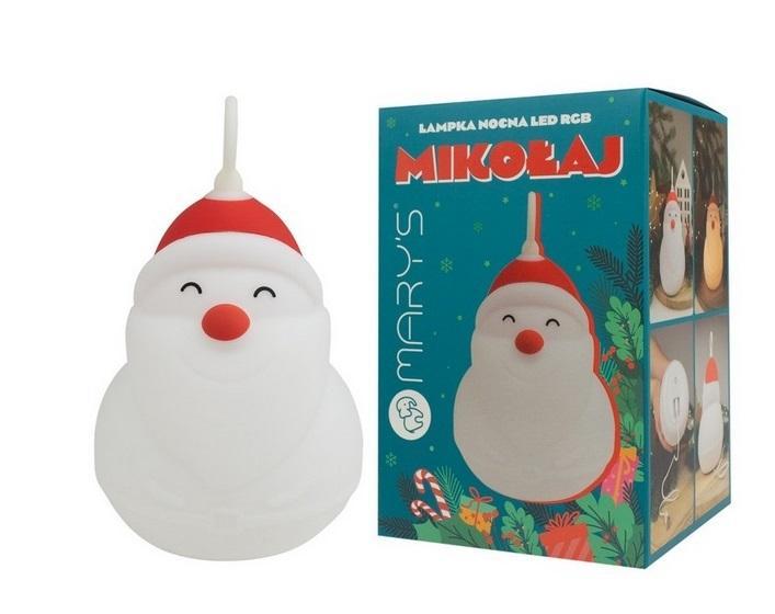 Lampka nocna LED RGB Mikołaj, Mary's