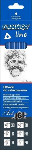Ołówki do szkicowania 6szt 3B-2H, Titanum