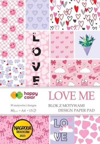 Blok z motywami Love Me A4/15K HAPPY COLOR, GDD
