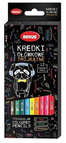 Kredki ołówkowe trójkątne 12kolorów, Beniamin