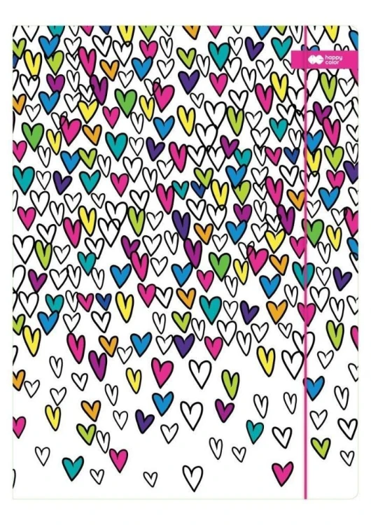 Teczka z gumką A4 My Love biała HAPPY COLOR, GDD