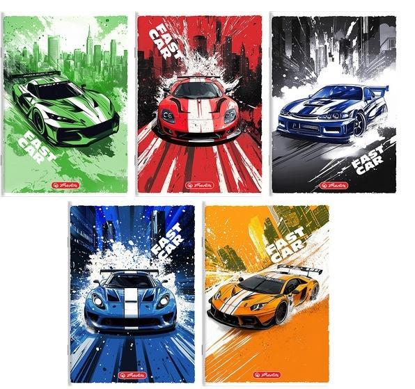 Zeszyt A5/32K linia podwójna Fast Cars (10szt)