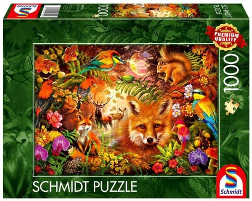 Puzzle PQ 1000 Kwiaty, futro i pióra G3, Schmidt
