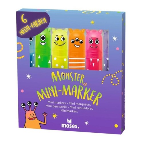 Zestaw zakreślaczy Stworki 6szt, Moses