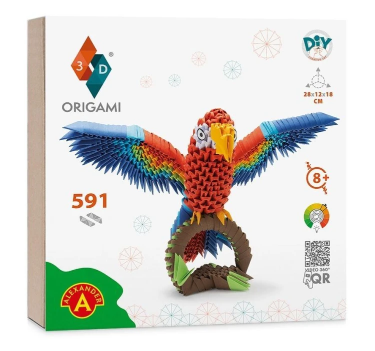 Origami 3D papuga/parrot ALEX, Alexander