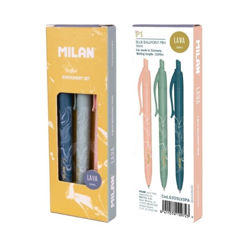 Długopis P1 Lava 3szt niebieski MILAN, MILAN